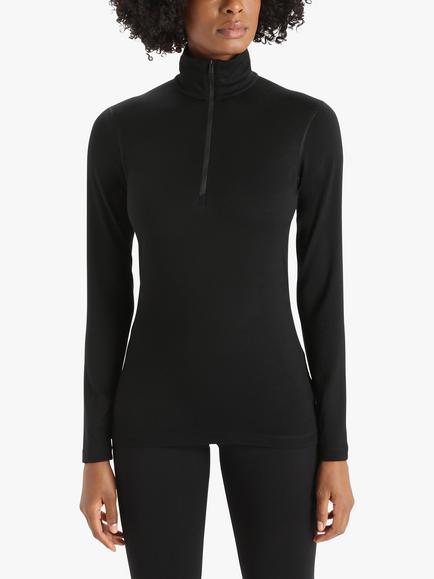 Icebreaker Women's 200 Oasis Base Layer Thermal Top, Black, Black