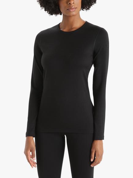 Icebreaker Women's 200 Oasis Base Layer Crewe Thermal Top, Black