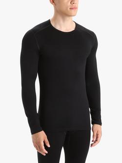 Icebreaker 260 Tech Long Sleeve Crew Neck Base Layer Top, Black