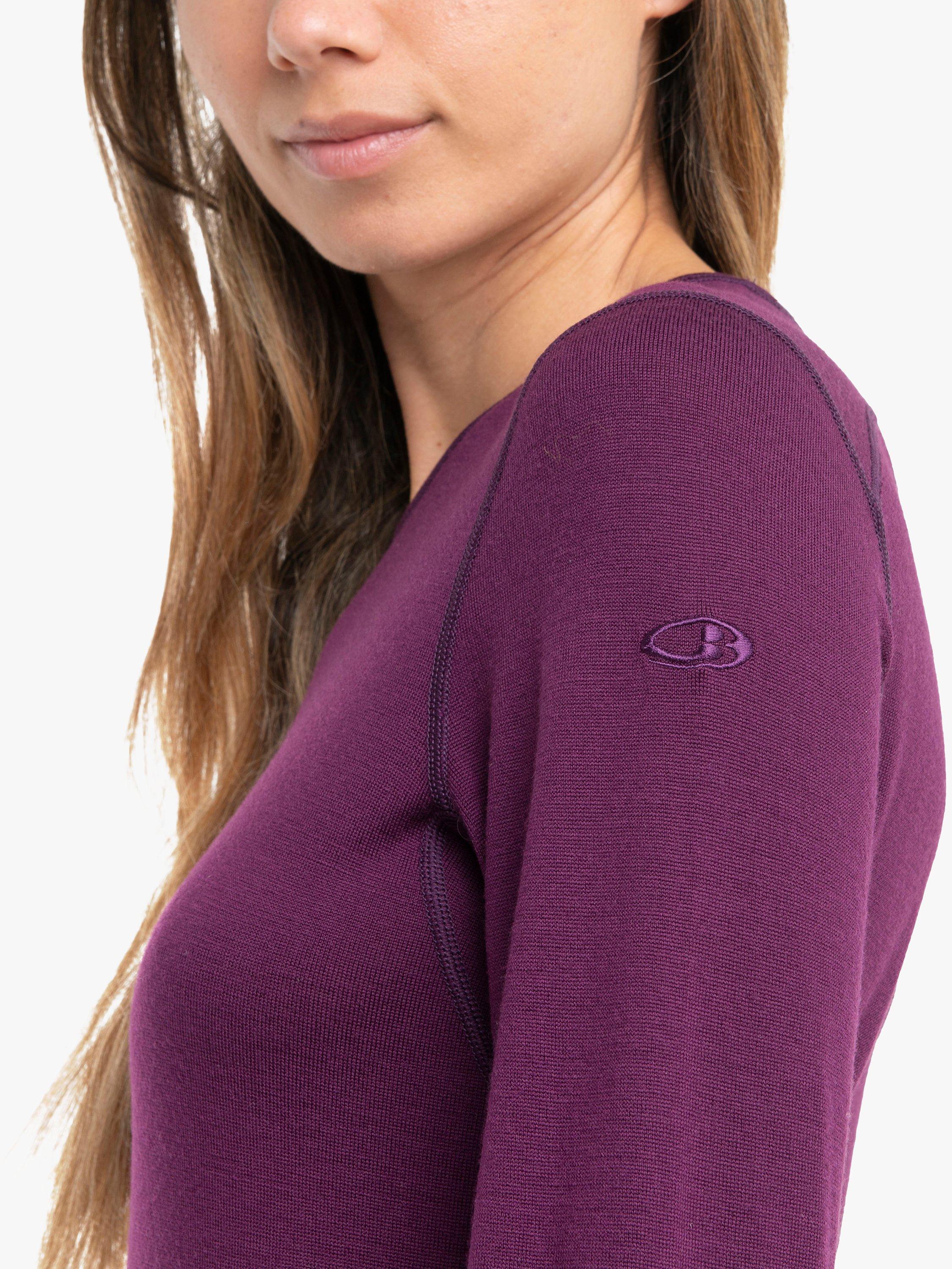 Icebreaker Merino 2024 Wool Base Layer Wool Pullover Purple Small Bodyfit Vertex 260