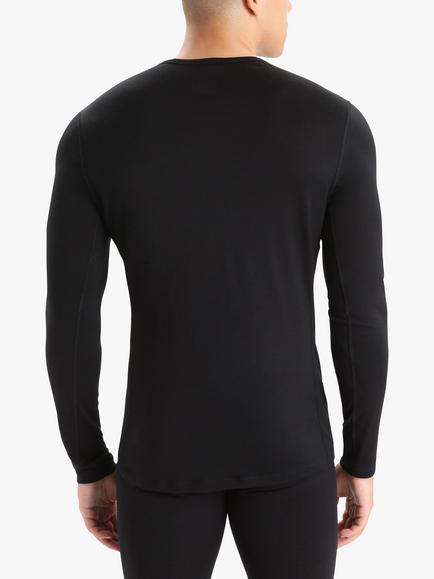 Icebreaker 200 Oasis Long Sleeve Crew Neck Base Layer Top, Black - view 2, Black