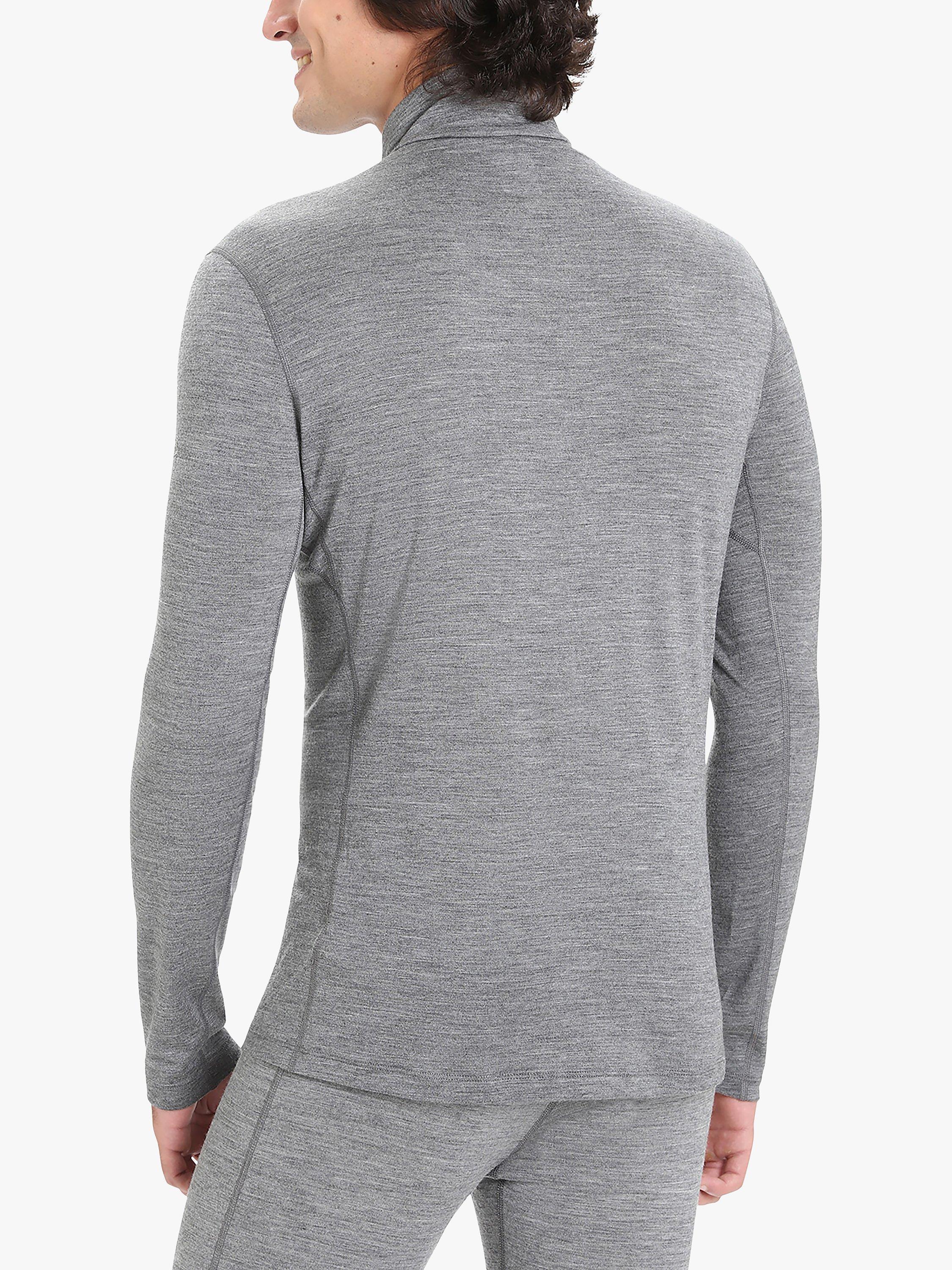 Product image 2 of 6, which shows Icebreaker Men's 200 Oasis  Zip Neck Base Layer Top, Grey, S