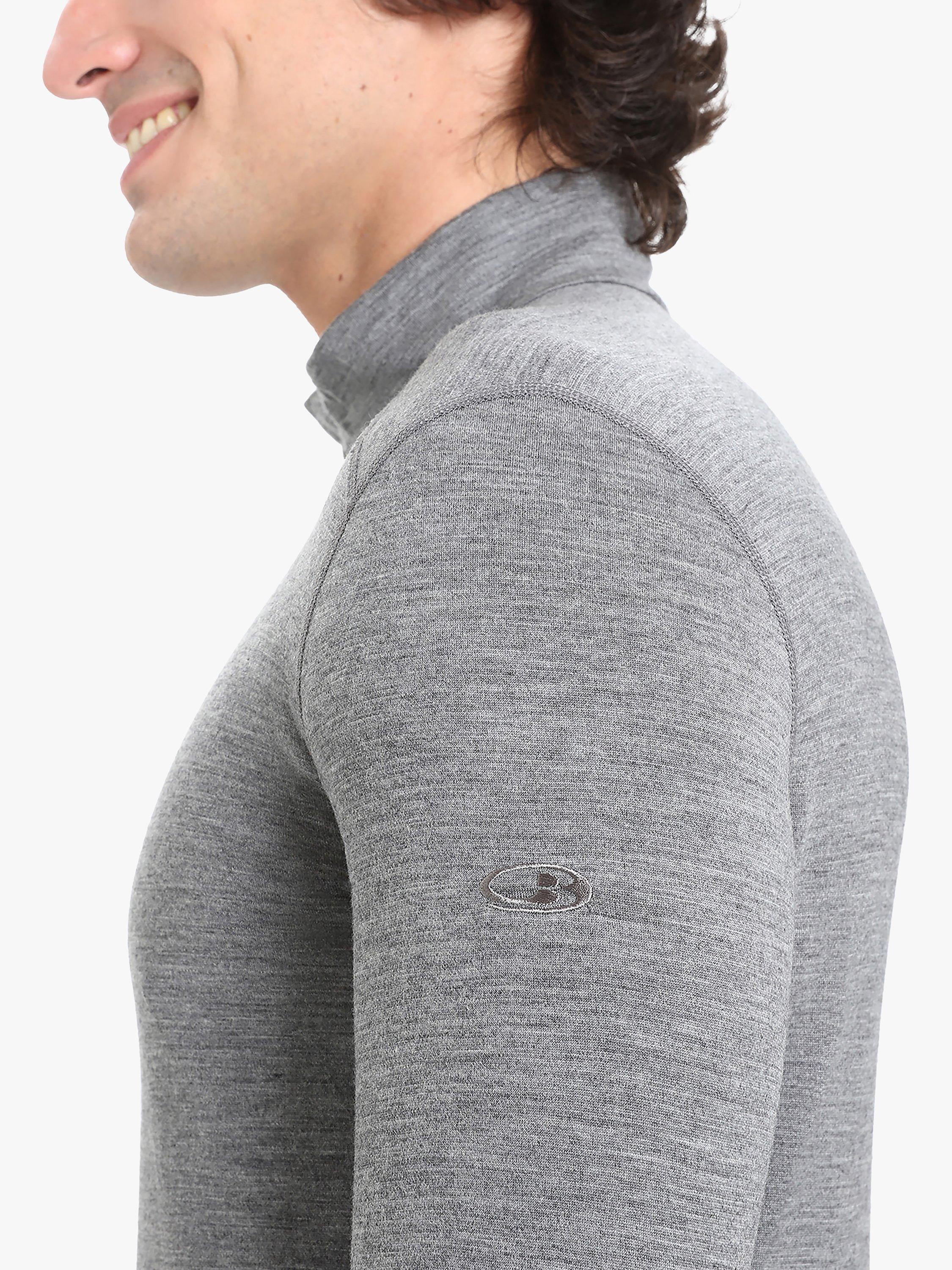 Product image 4 of 6, which shows Icebreaker Men's 200 Oasis  Zip Neck Base Layer Top, Grey, S