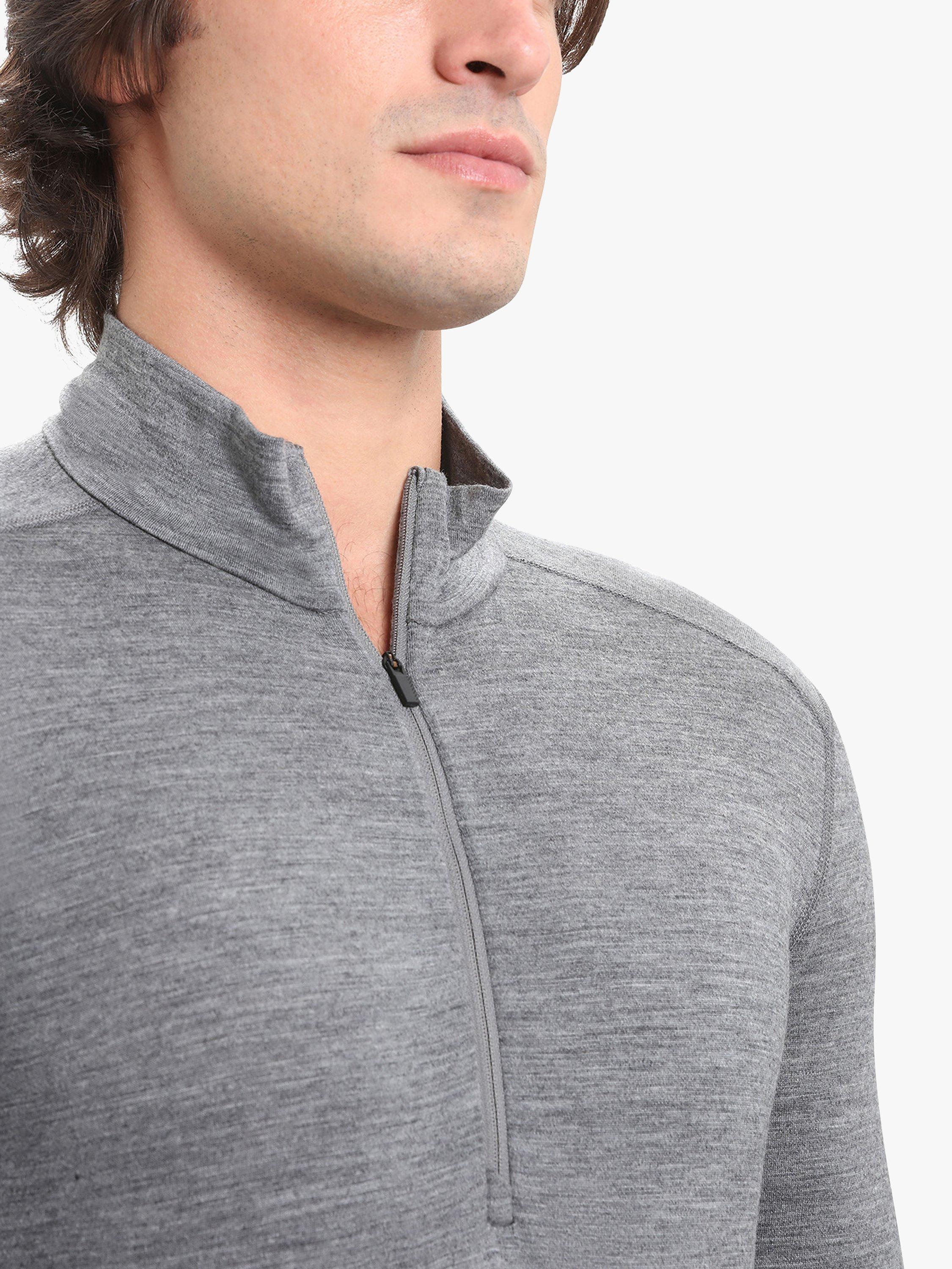 Product image 5 of 6, which shows Icebreaker Men's 200 Oasis  Zip Neck Base Layer Top, Grey, S