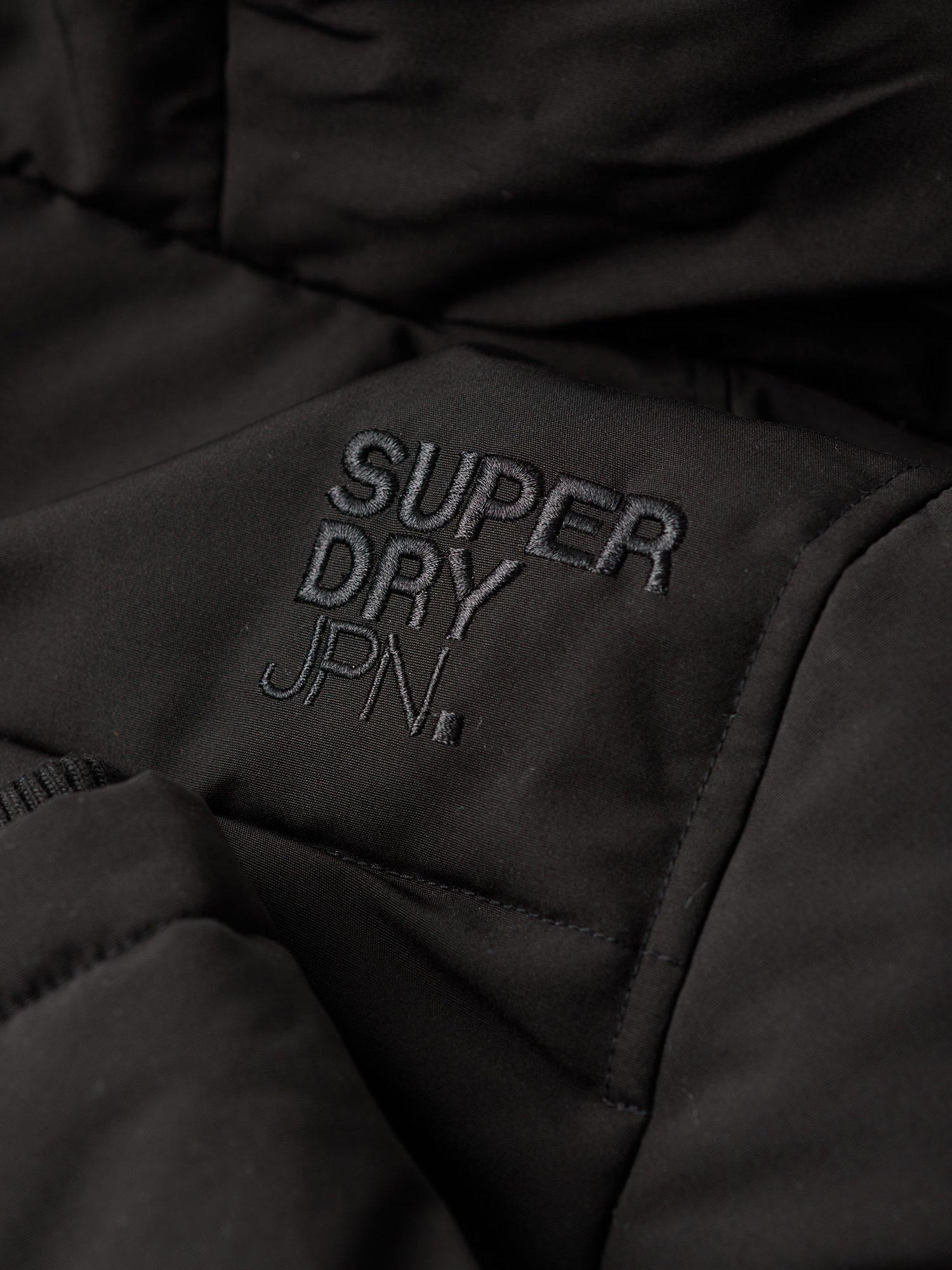 Product image 5 of 7, which shows Superdry Hooded Everest Puffer Bomber Jacket, Jet Black, 8