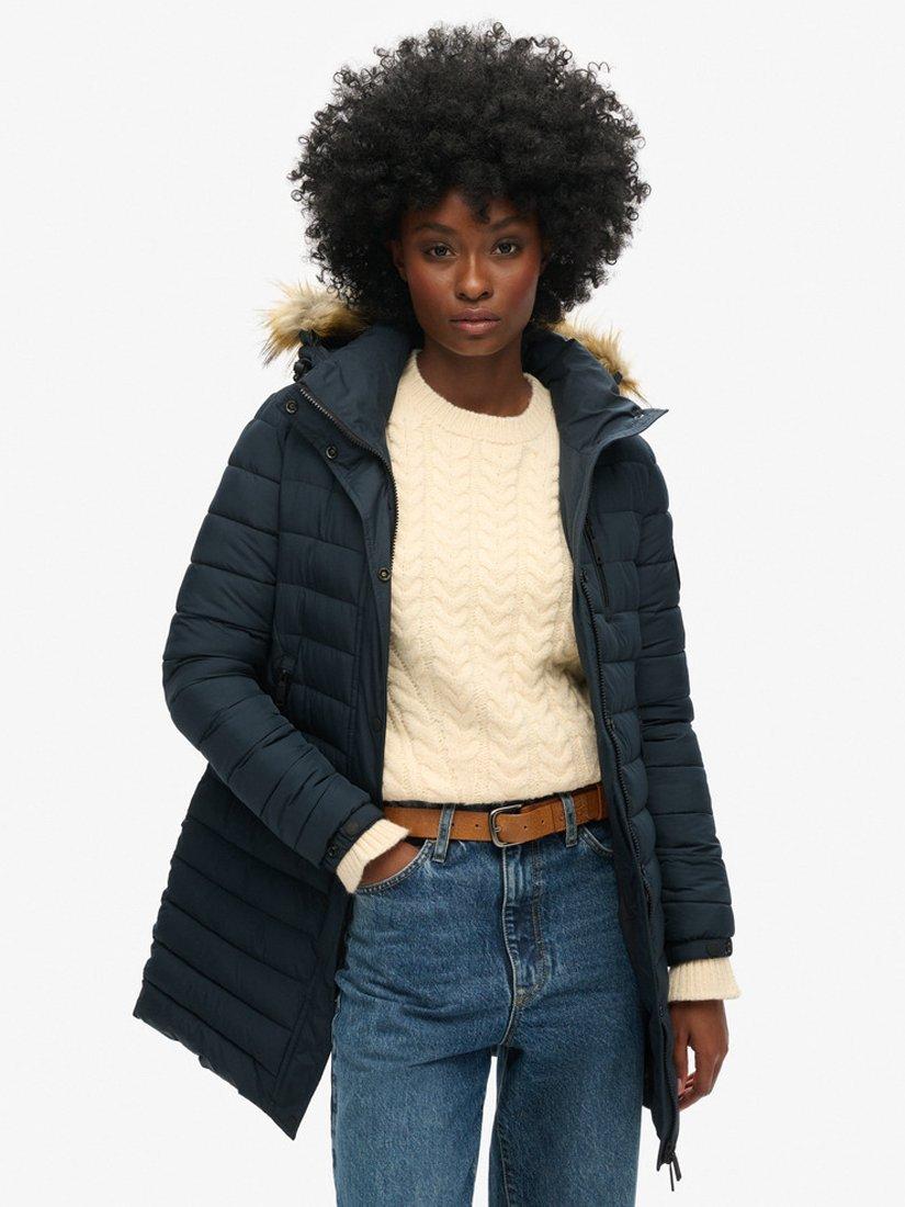 Superdry Fuji Hooded Mid Length Puffer Coat
