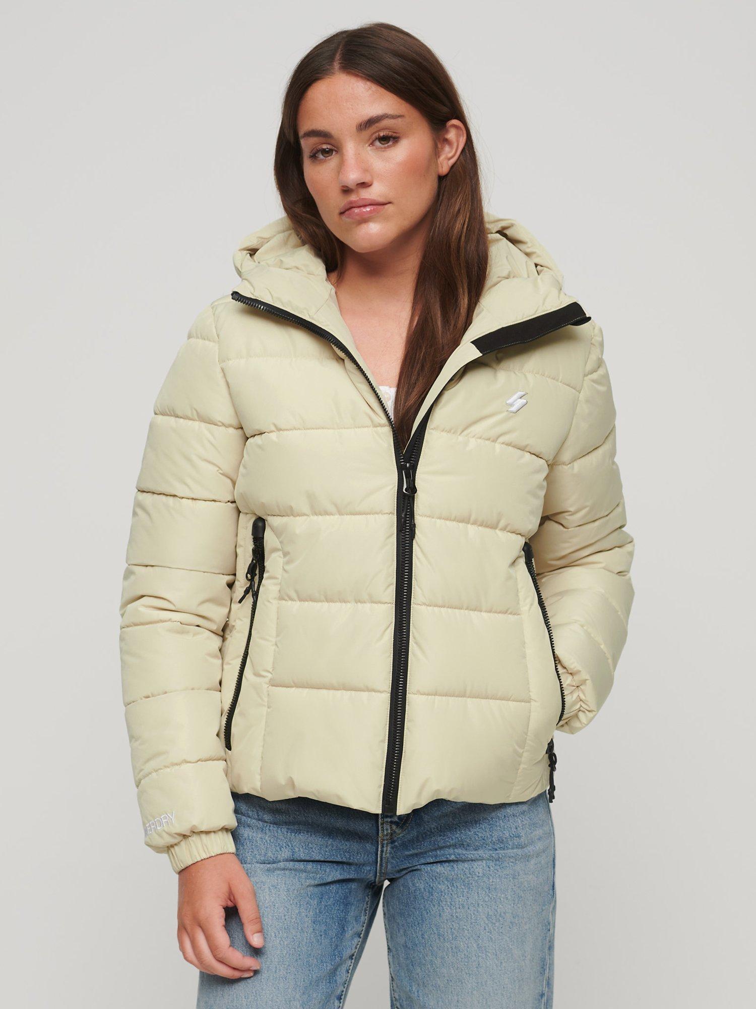 Superdry Hooded Spirit Sports Puffer Jacket, Pelican, 6