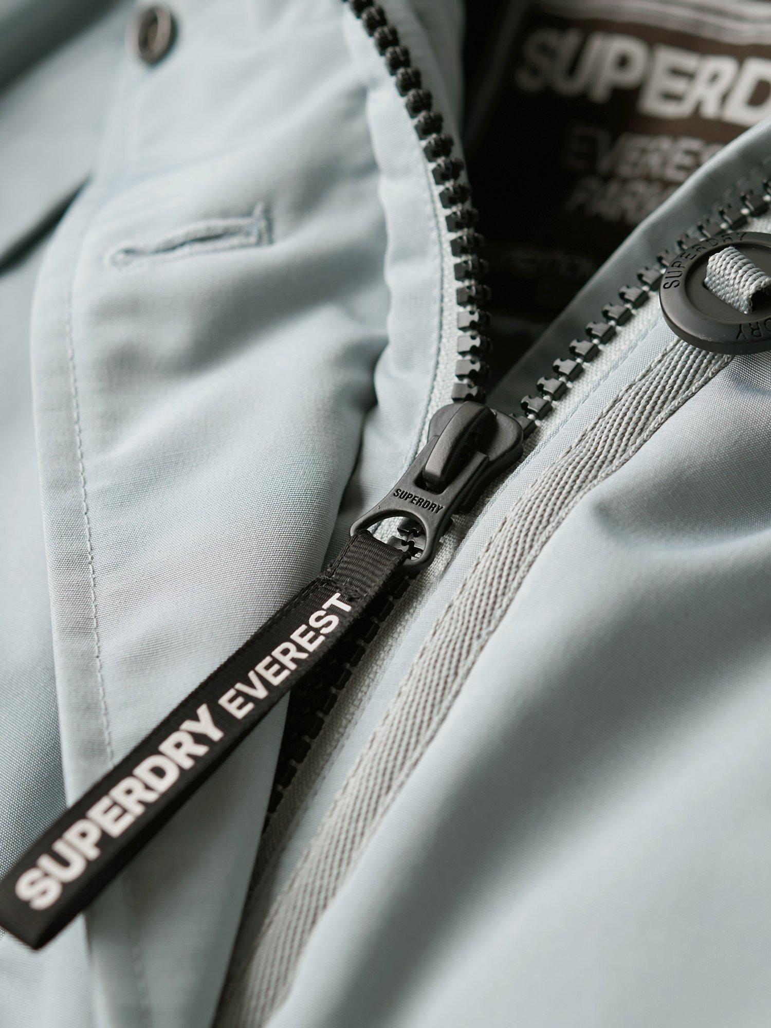 Product image 5 of 7, which shows Superdry Everest Faux Fur Hooded Parka Coat, Skylark Grey, 14