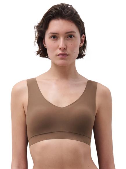 Chantelle Soft Stretch V-Neck Padded Crop Bra, Cocoa