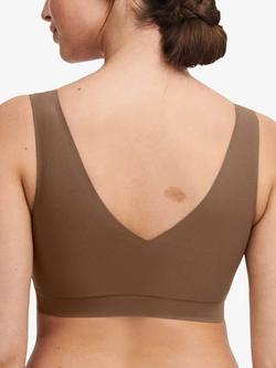 Chantelle Soft Stretch V-Neck Padded Crop Bra - view 2, Cocoa