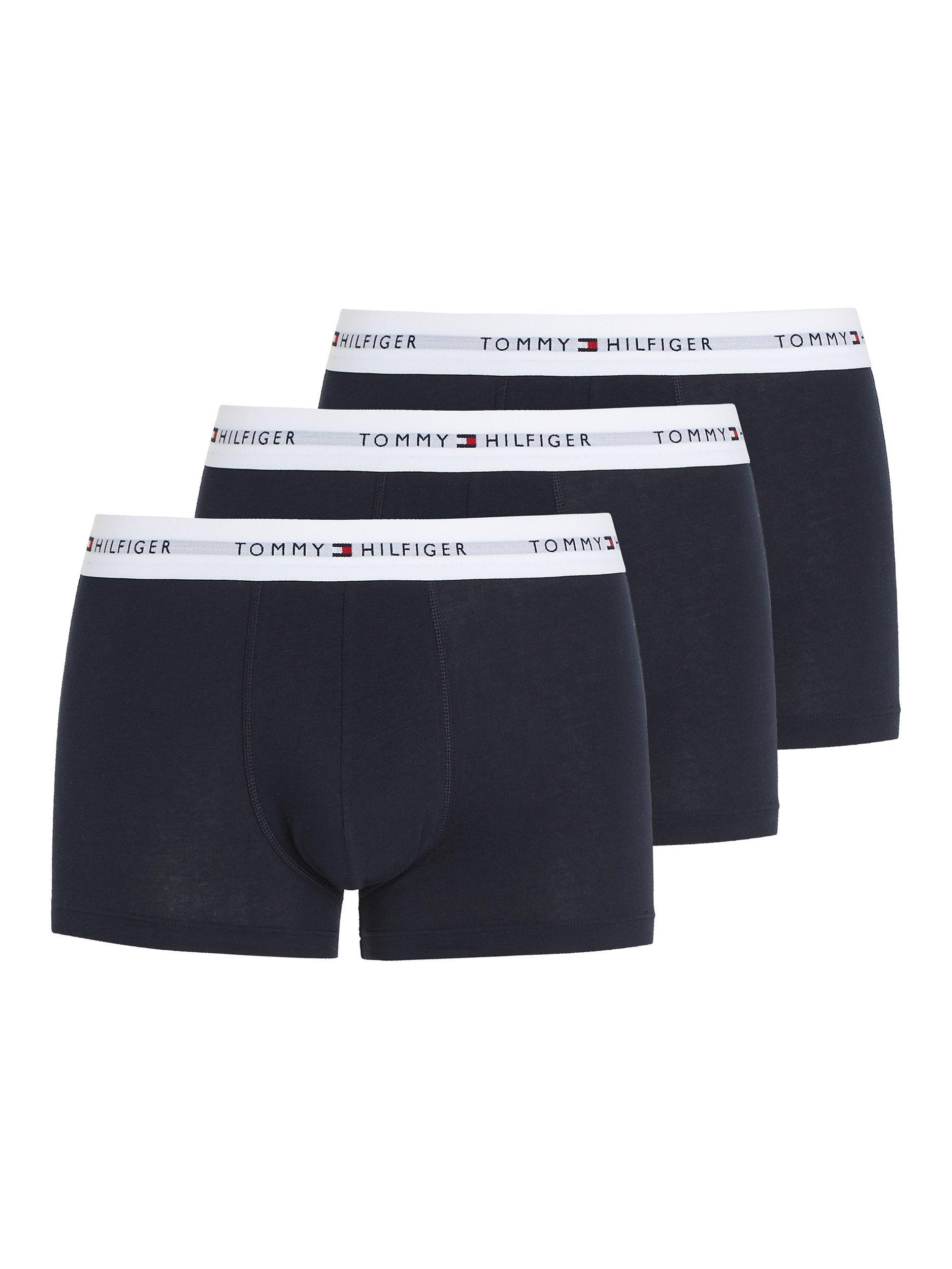 Product image 1 of 5, which shows Tommy Hilfiger Essential Cotton Logo Trunks, Pack of 3, Desert Sky, S