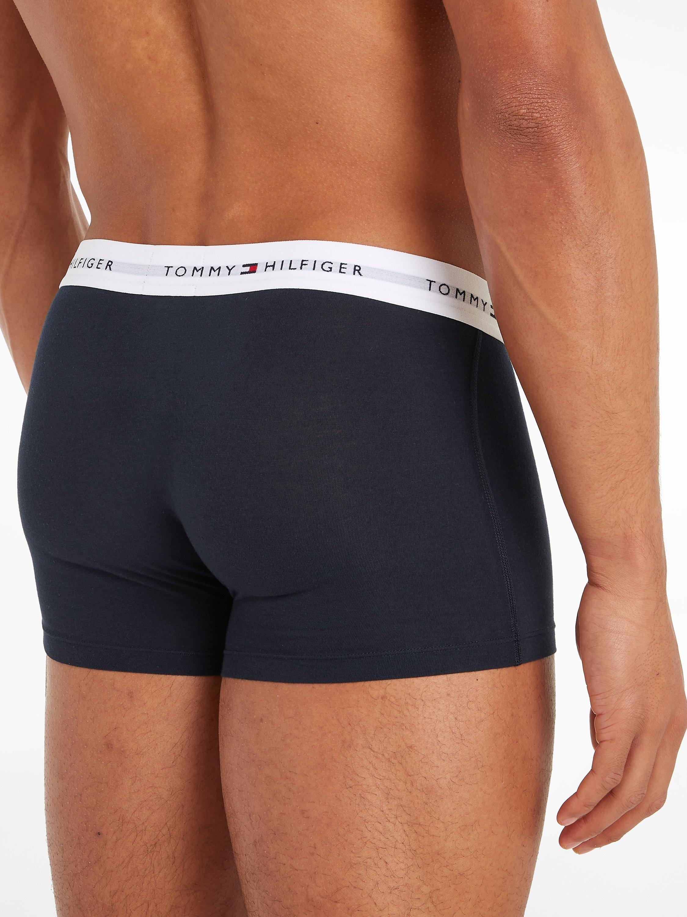 Product image 4 of 5, which shows Tommy Hilfiger Essential Cotton Logo Trunks, Pack of 3, Desert Sky, S
