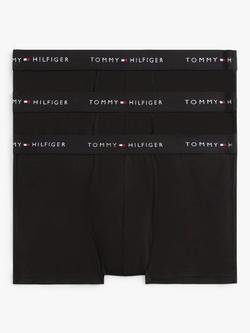 Tommy Hilfiger Essential Cotton Logo Trunks, Pack of 3, Black