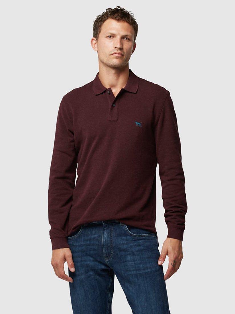 Product image 2 of 5, which shows Rodd & Gunn Long Sleeve Regular Fit Gun Polo Top, Syrah, XXXL