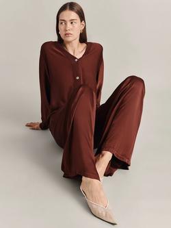 Ghost Lulu Flared Trousers, Terracotta