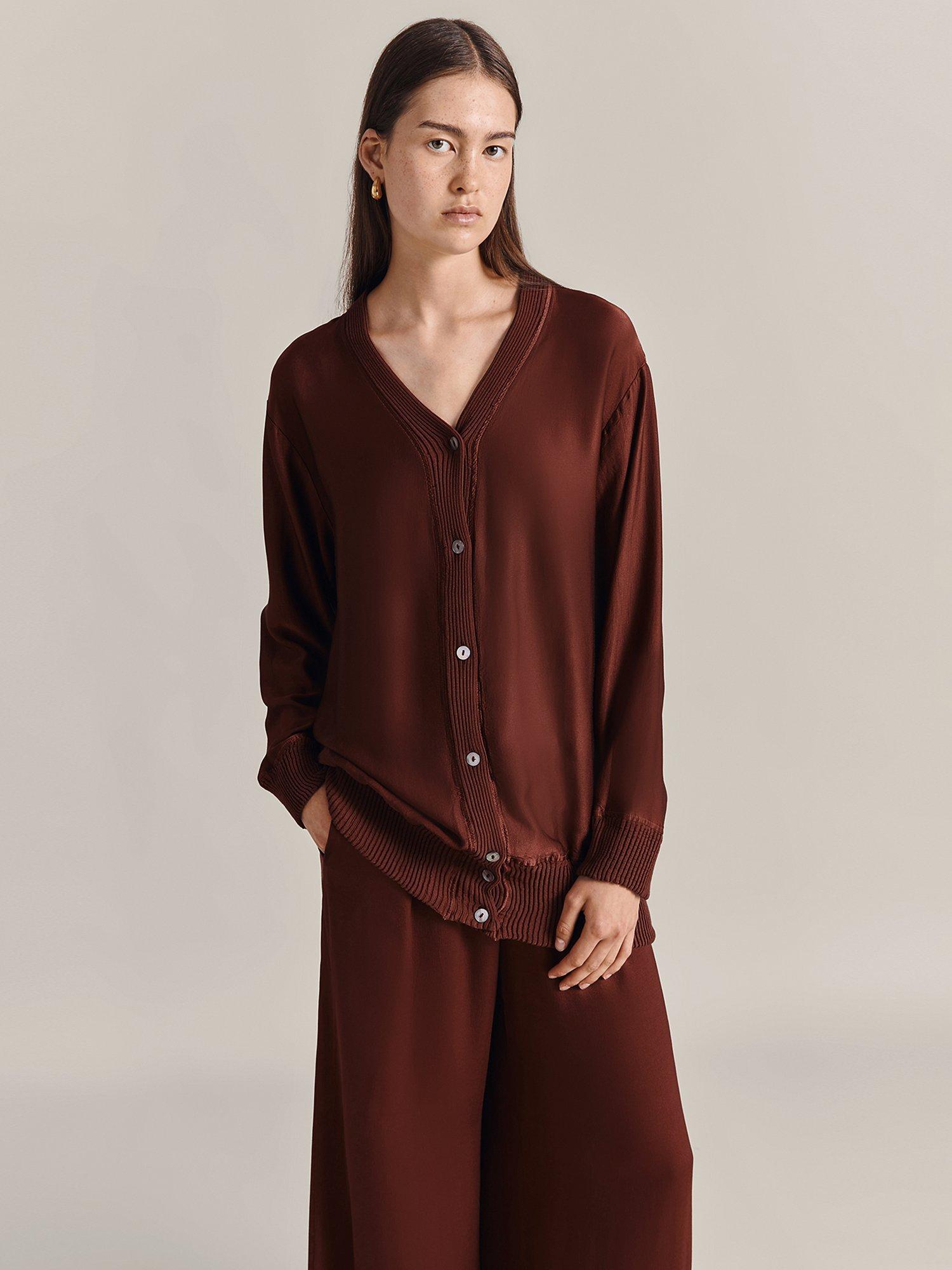 Ghost Eliza Longline Cardigan Terracotta XS