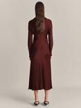 Ghost Rhea Bias Cut Satin Midi Dress