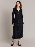 Ghost Kaia Button Through Satin Midi Dress