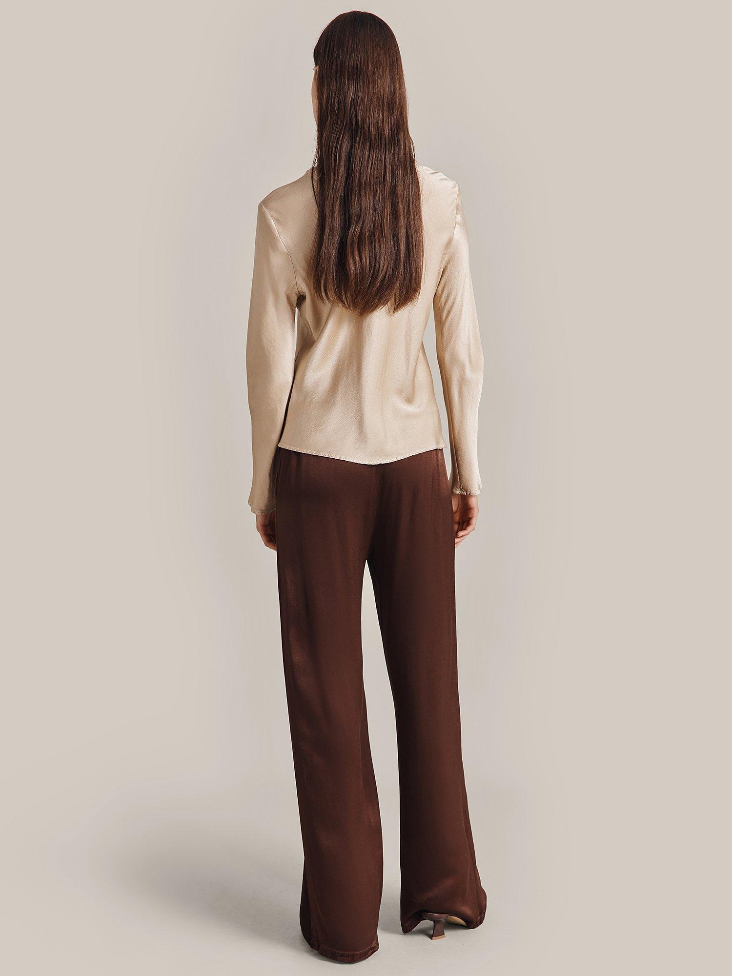 Product image 2 of 4, which shows Ghost Mabel Long Sleeve Top, Taupe, XS