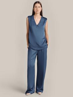 Ghost Lucia Wide Leg Trousers, Denim Blue, Denim Blue