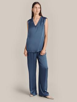 Ghost Lucia Wide Leg Trousers, Denim Blue - view 2, Denim Blue
