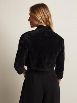 Phase Eight Fay Fluffy Bolero, Black - view 2, Black