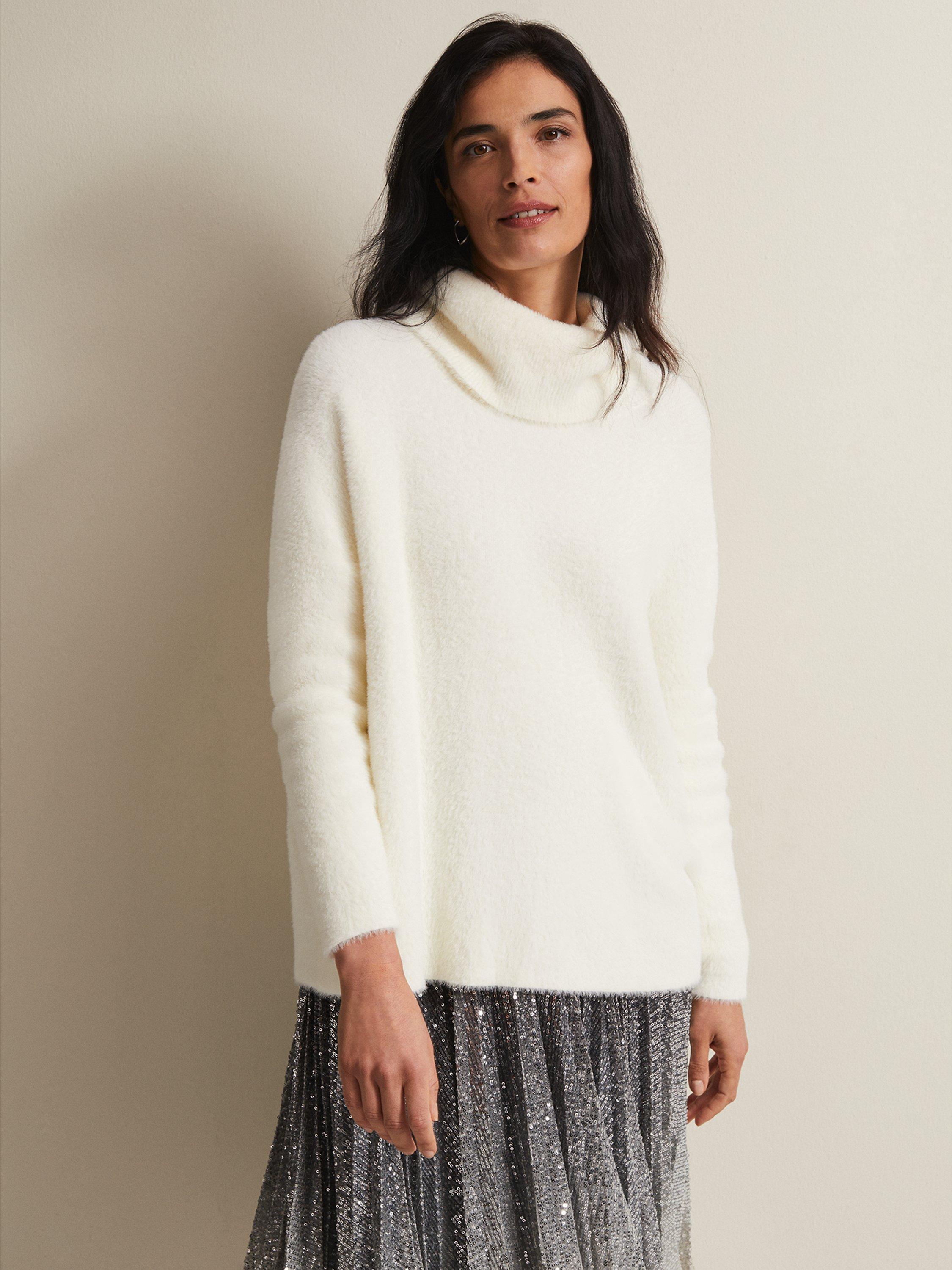 Phase Eight Natalia Roll Neck Jumper Winter White M