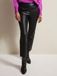 Phase Eight Marielle Faux Leather Trousers, Black