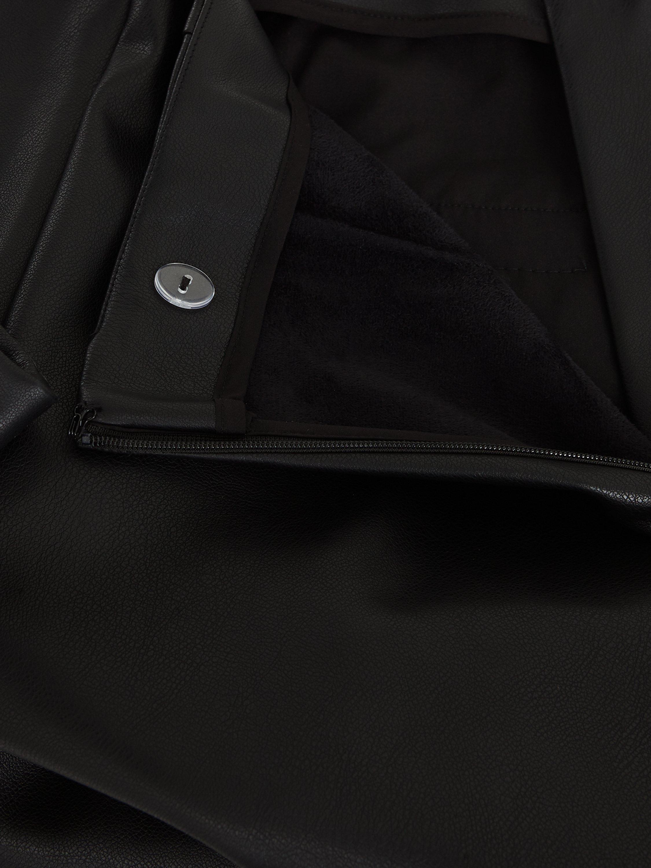 Product image 6 of 7, which shows Phase Eight Marielle Faux Leather Trousers, Black, 8
