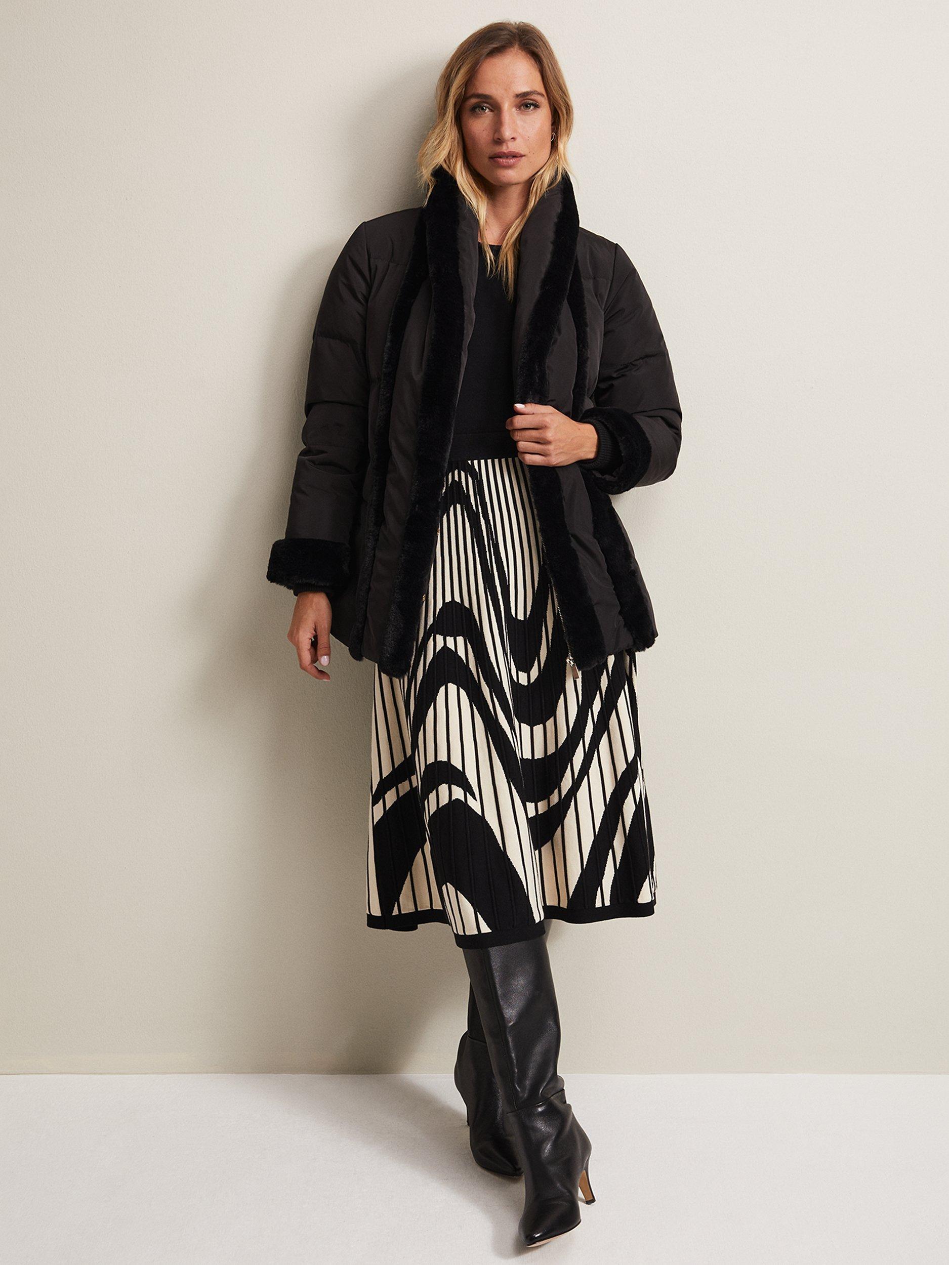 Product image 3 of 8, which shows Phase Eight Nelle Puffer Coat, Black, 12