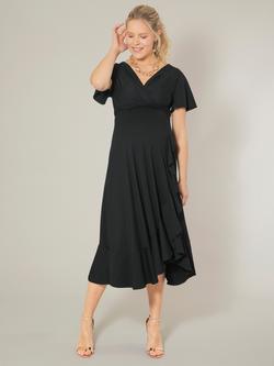 Tiffany Rose Waterfall Maternity Midi Dress - view 2, Black