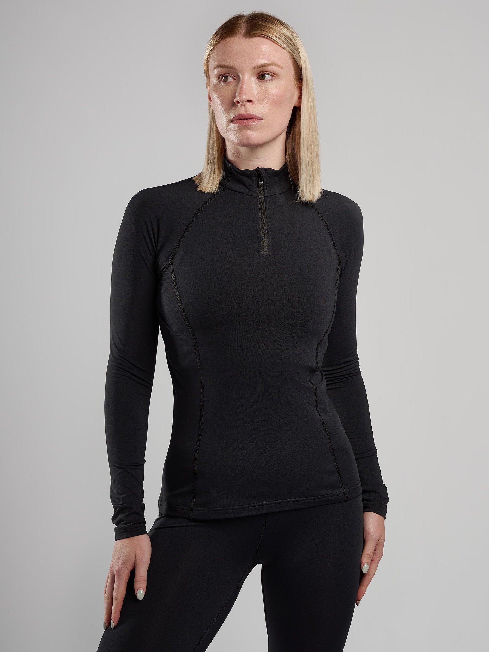 Product image 4 of 4, which shows Montane Dart XT Thermal Zip Neck Long Sleeved Top, Black, 8