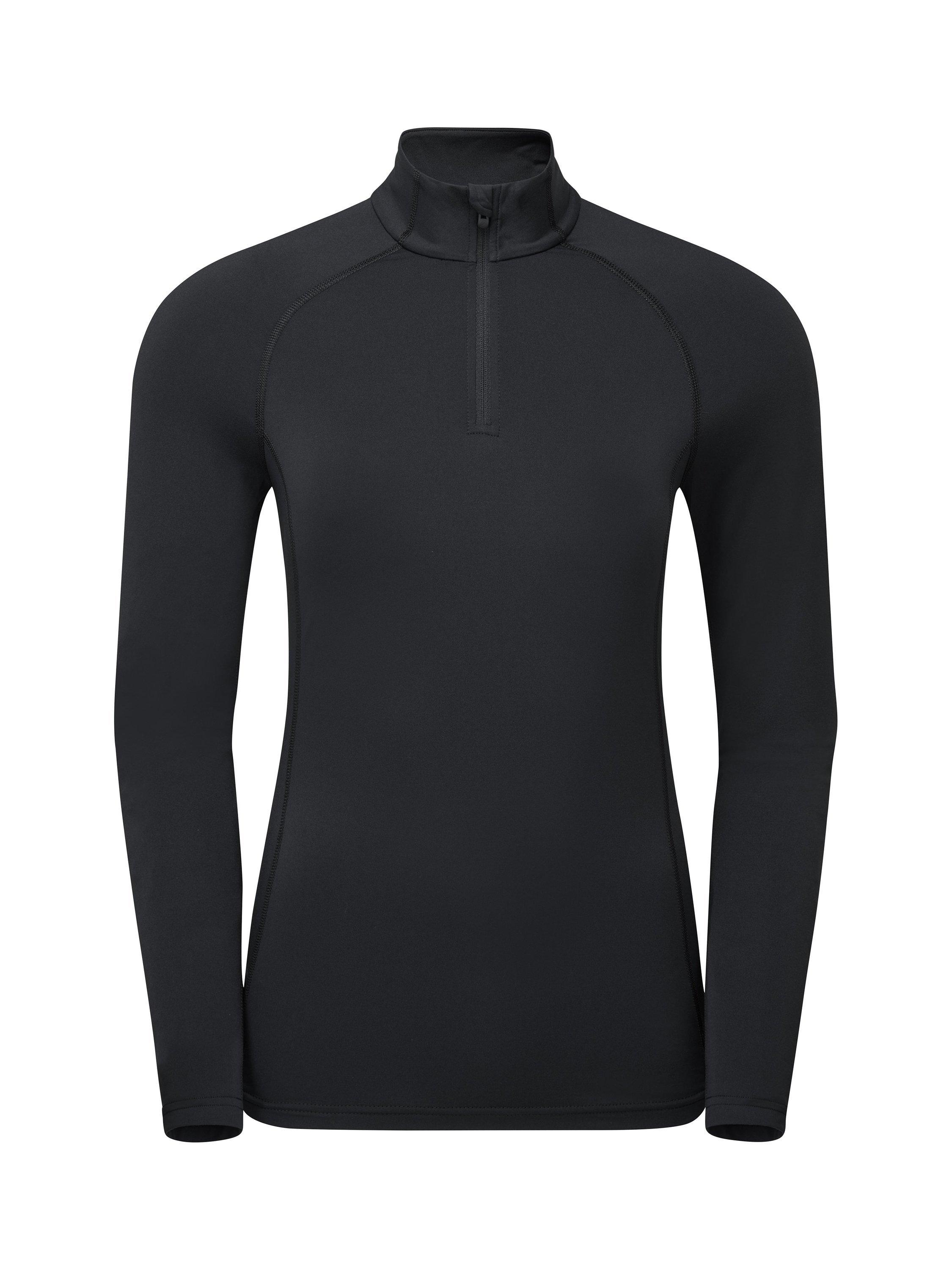 Product image 1 of 4, which shows Montane Dart XT Thermal Zip Neck Long Sleeved Top, Black, 8