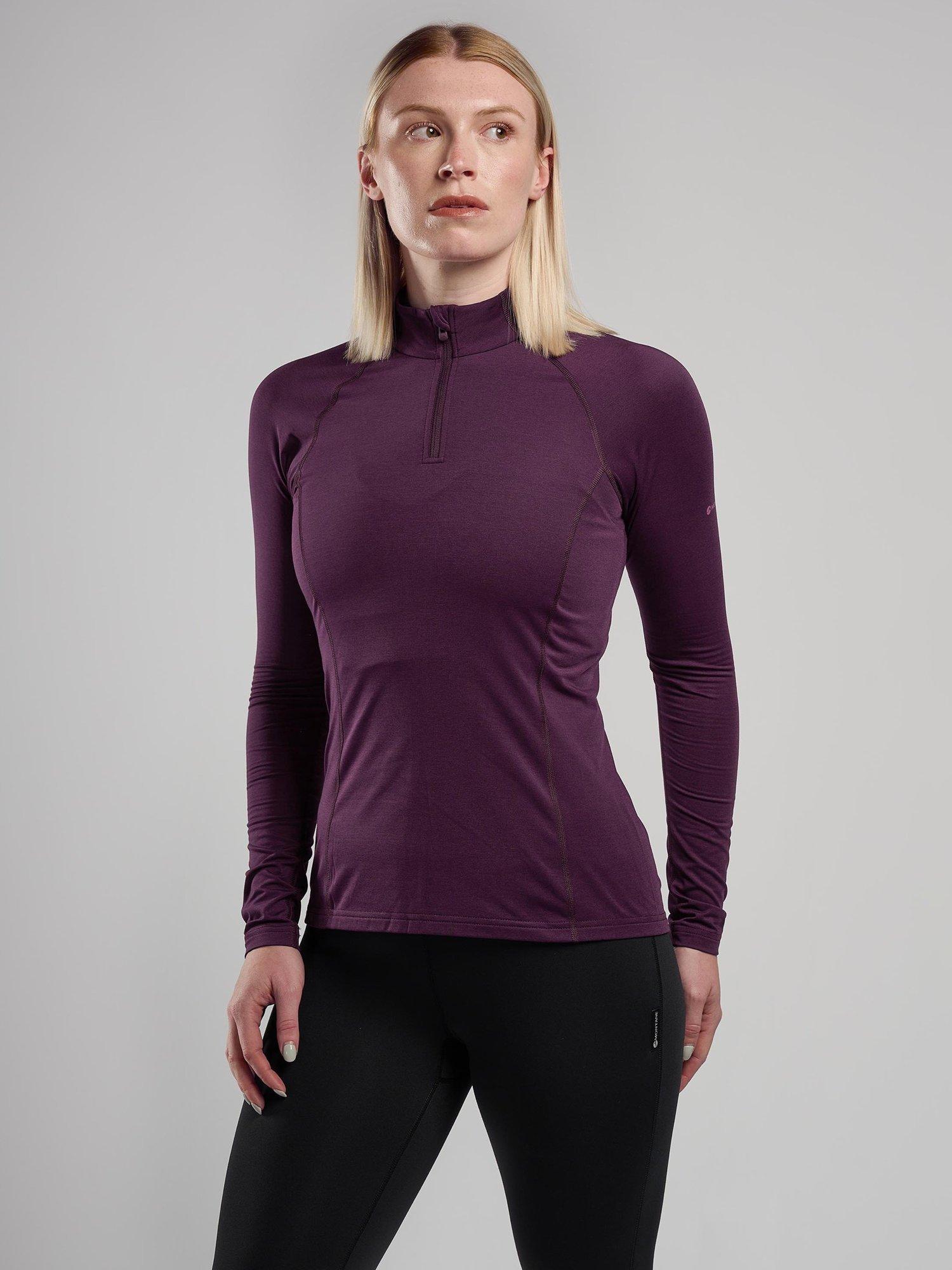 Product image 4 of 4, which shows Montane Dart XT Thermal Zip Neck Long Sleeved Top, Saskatoon Berry, 8
