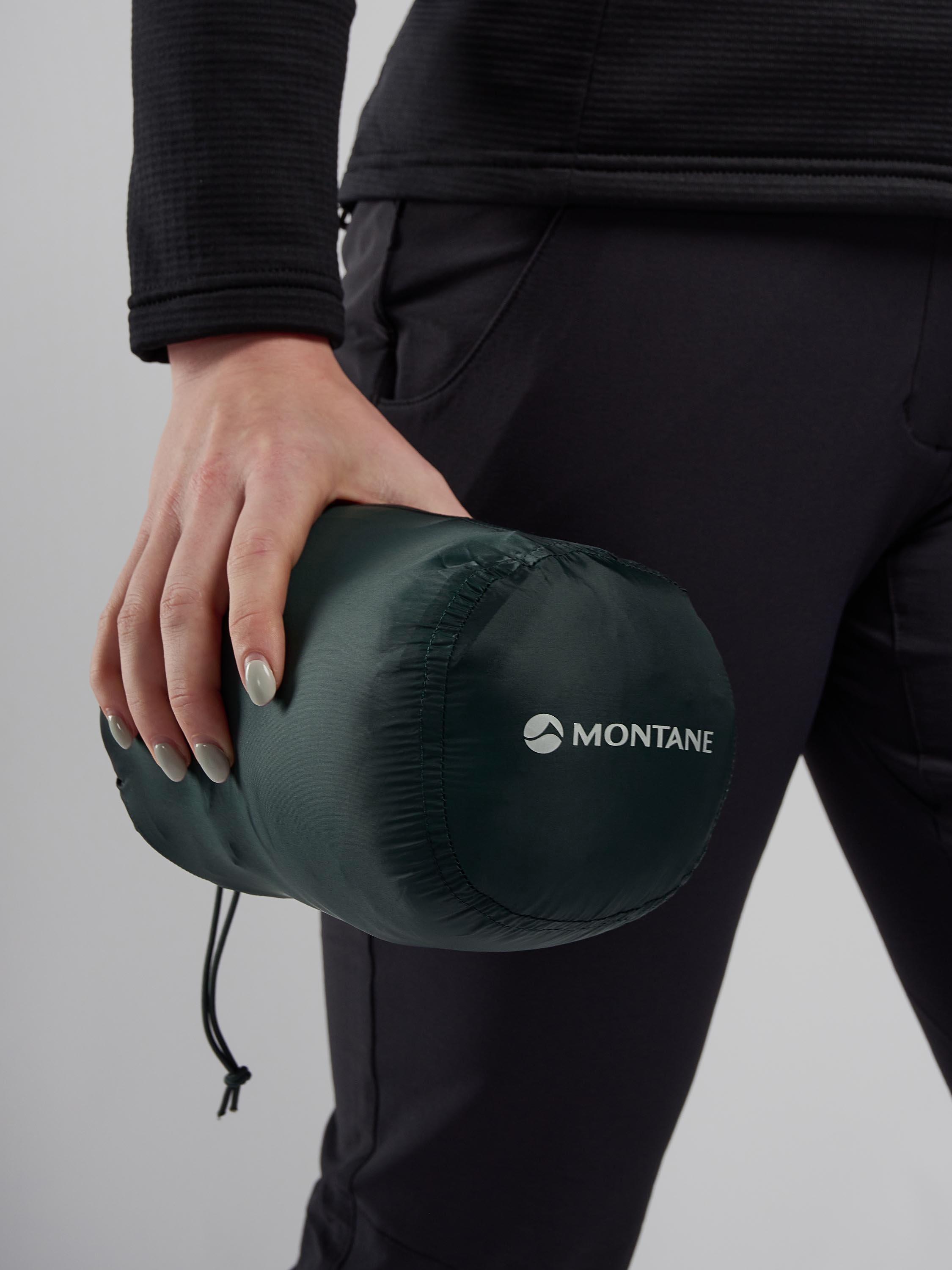 Product image 9 of 10, which shows Montane Anti-Freeze Women's Recycled Packable Down Jacket, Deep Forest, 8