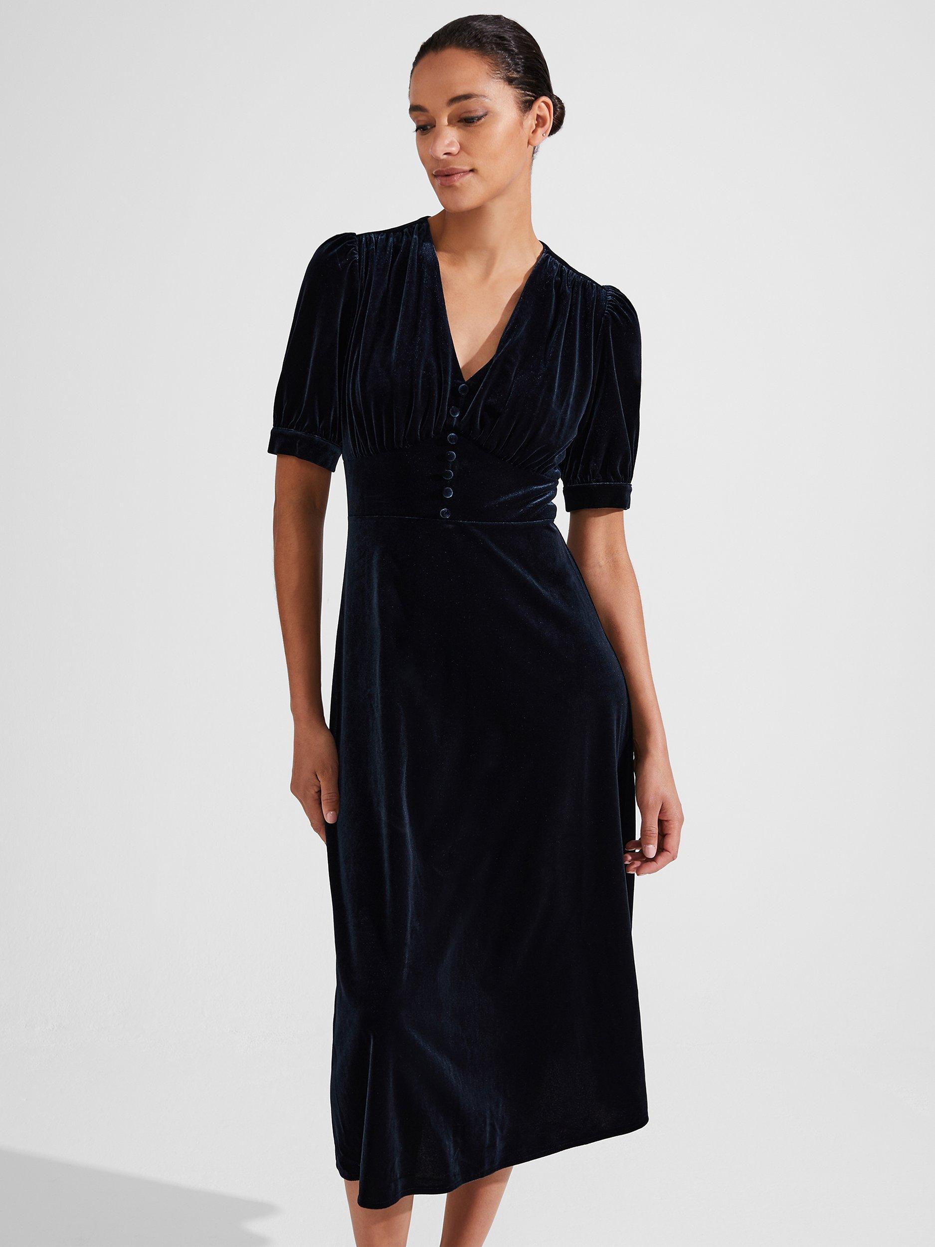 Product image 3 of 8, which shows Hobbs Alessia Jersey Dress, Hobbs Navy, 8