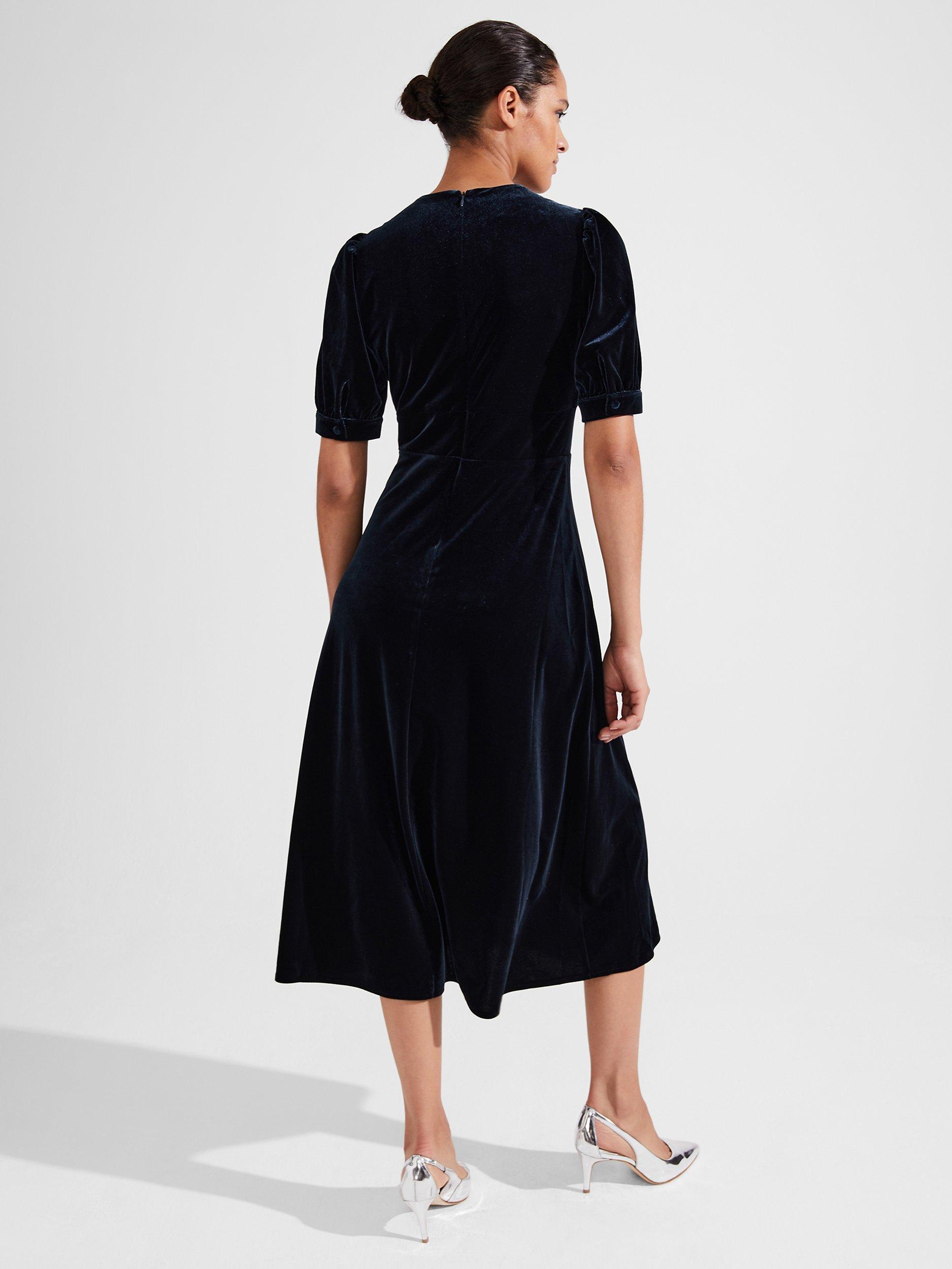 Product image 5 of 8, which shows Hobbs Alessia Jersey Dress, Hobbs Navy, 8
