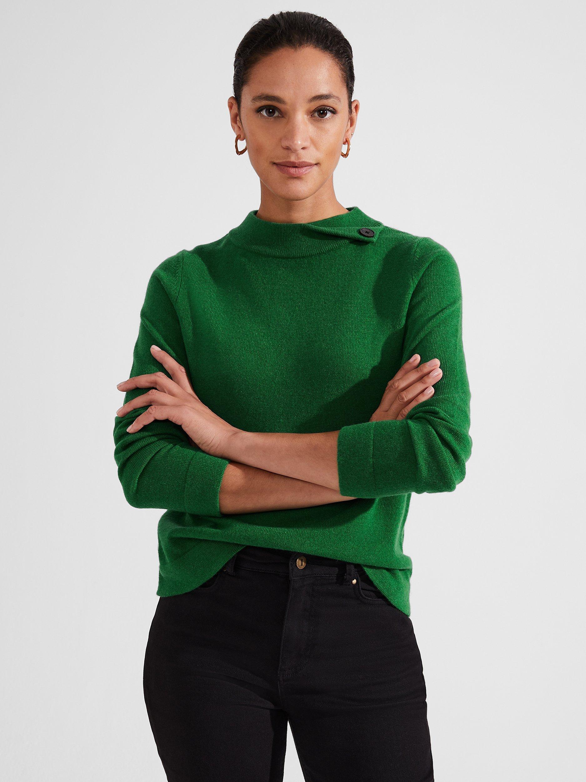 Hobbs Talia Wool Cashmere Blend Jumper, Cadmium Green