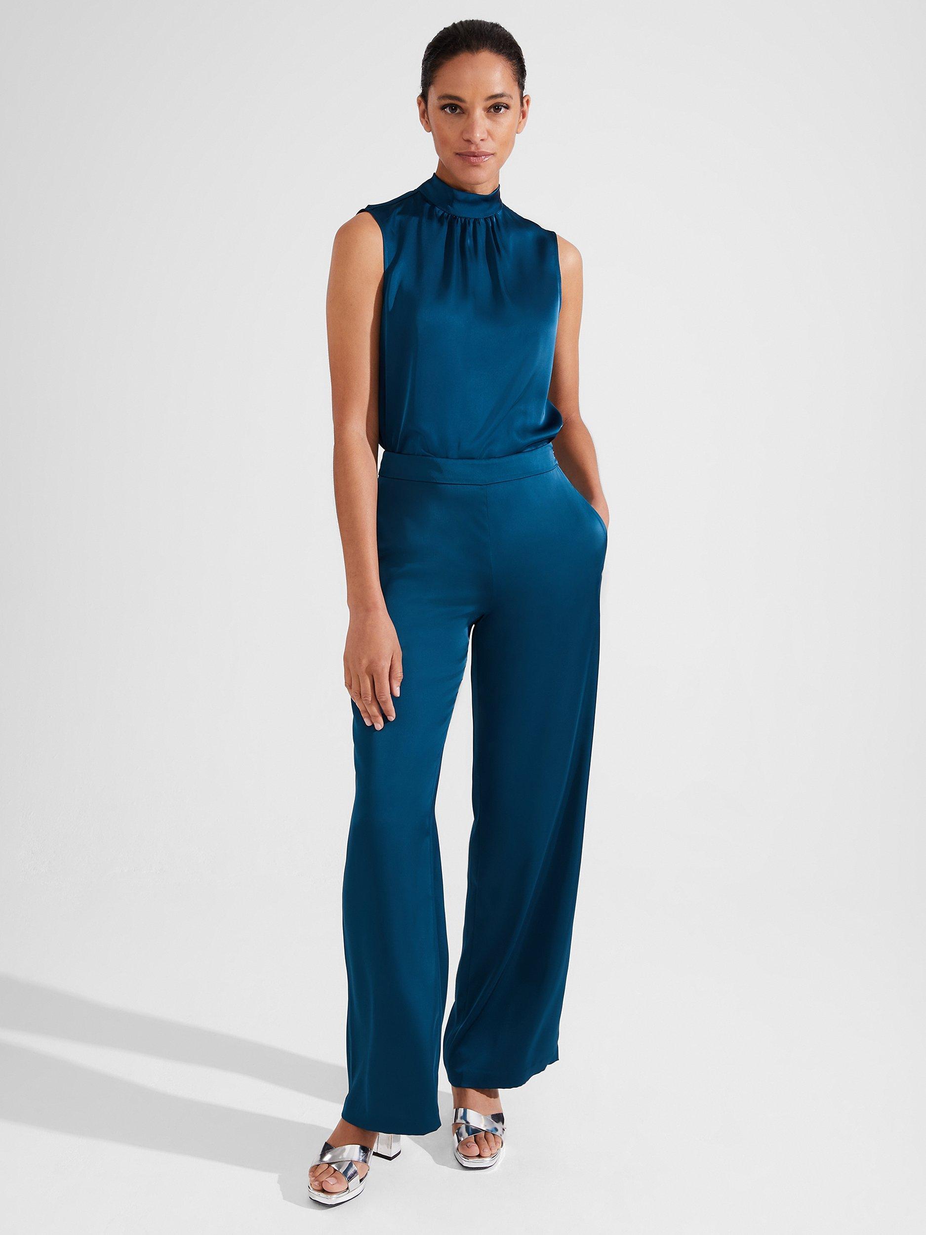Product image 1 of 7, which shows Hobbs Judith Trousers, Steel Blue, 16