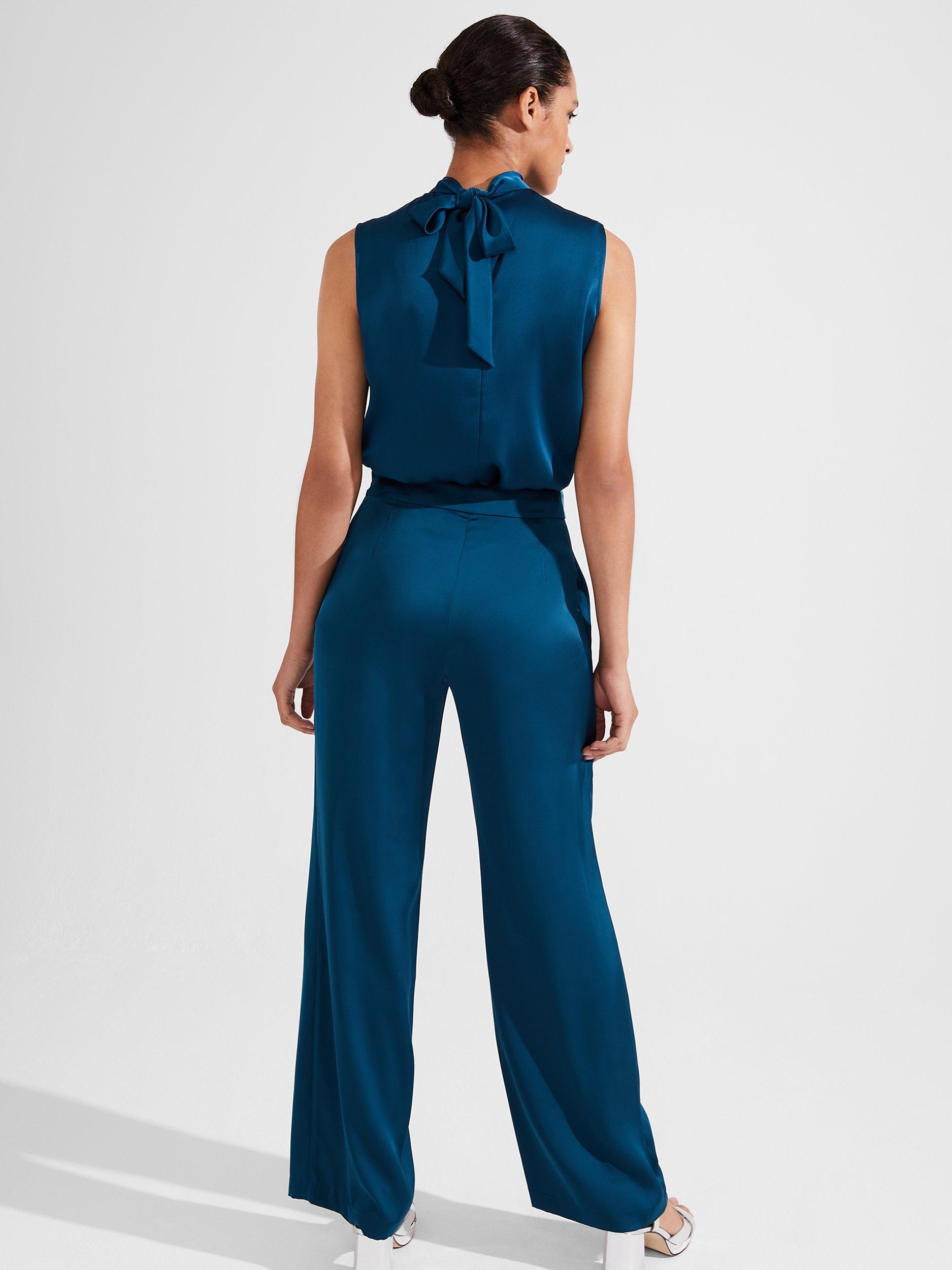 Product image 2 of 7, which shows Hobbs Judith Trousers, Steel Blue, 16