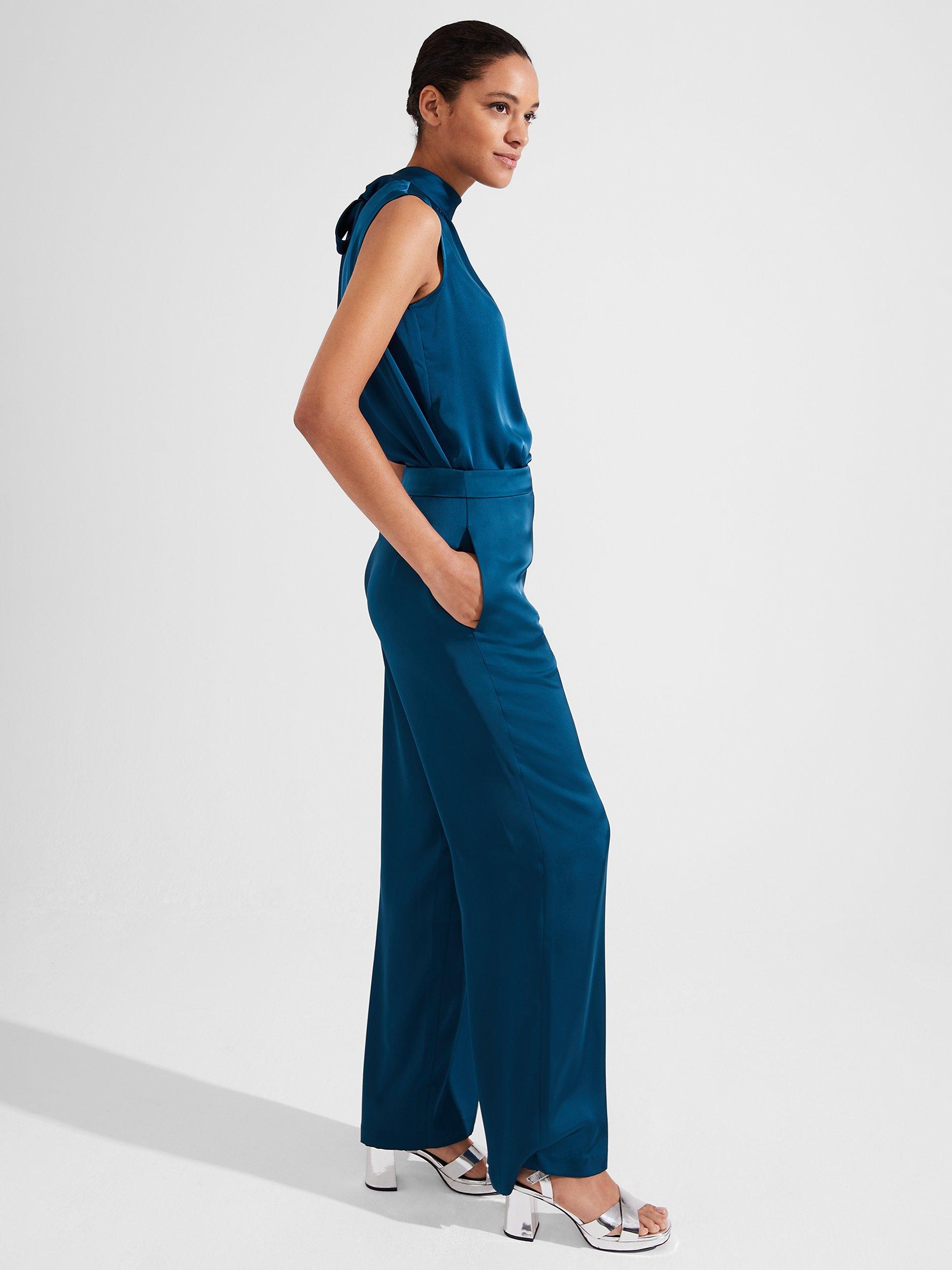 Product image 4 of 7, which shows Hobbs Judith Trousers, Steel Blue, 16
