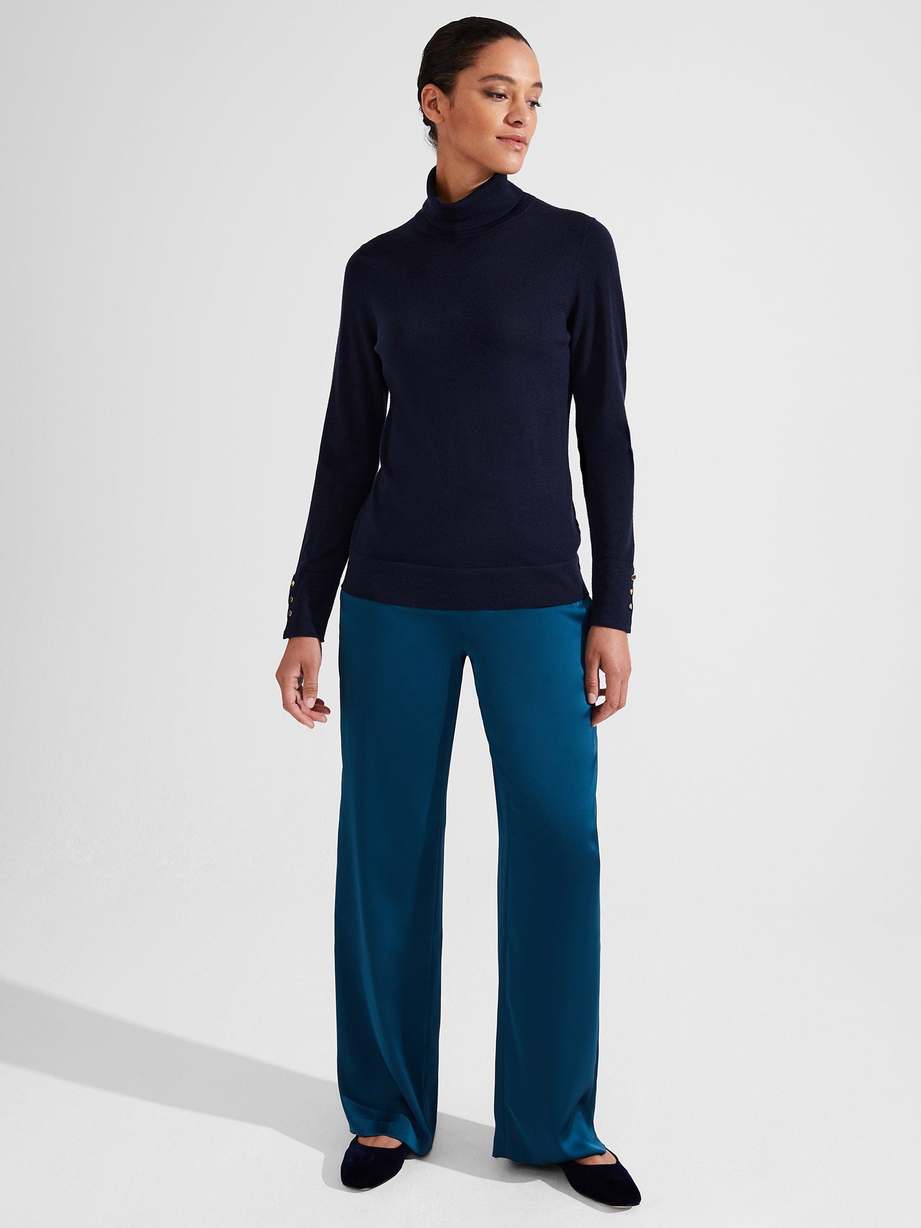 Product image 5 of 7, which shows Hobbs Judith Trousers, Steel Blue, 16