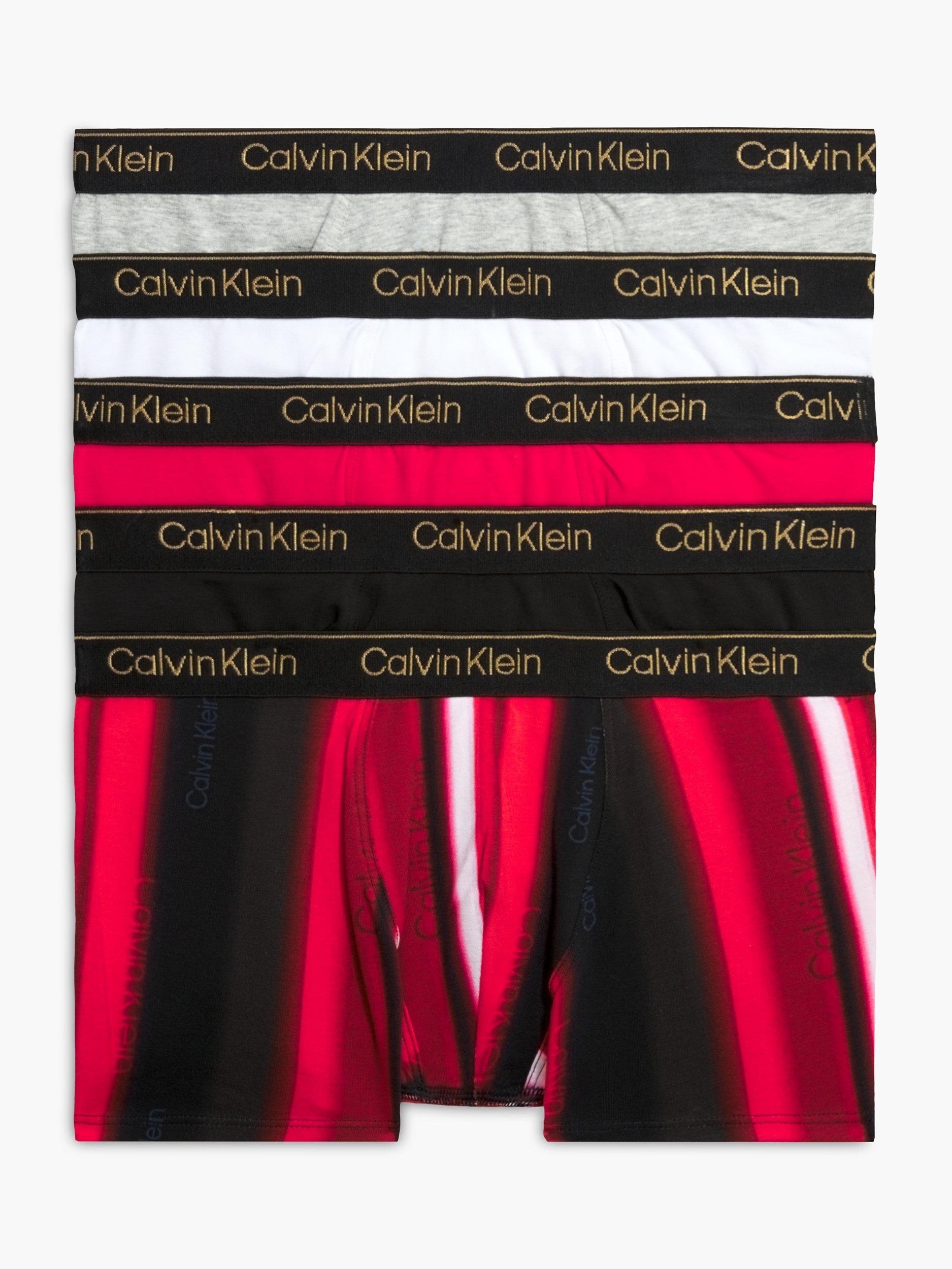 Calvin Klein Kids' Modern Cotton Blend Trunks, Pack of 5, Black/Multi