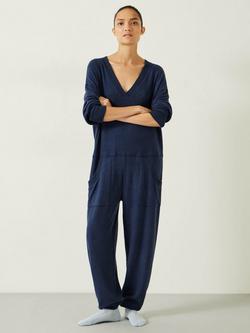 HUSH Elle Supersoft V-Neck Onesie, Midnight Navy