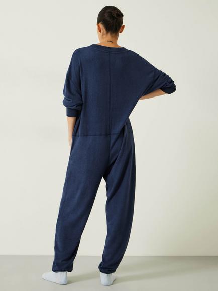 HUSH Elle Supersoft V-Neck Onesie - view 2, Midnight Navy