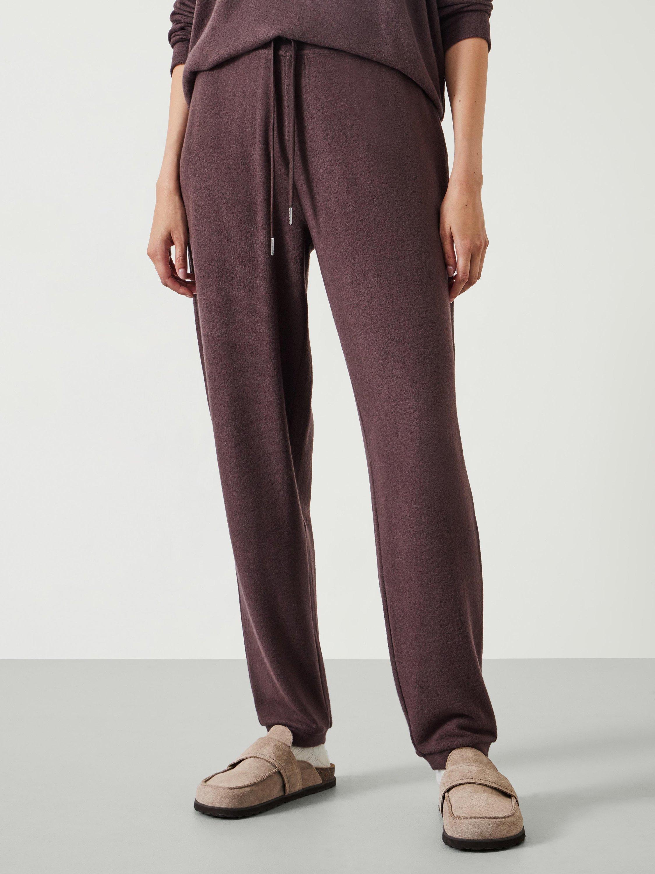 HUSH Elle Supersoft Relaxed Lounge Joggers, Chocolate Melange, XXS