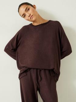 HUSH Elle Supersoft Raglan Sleeve Top containing LENZING™ ECOVERO™ Viscose, Chocolate Melange