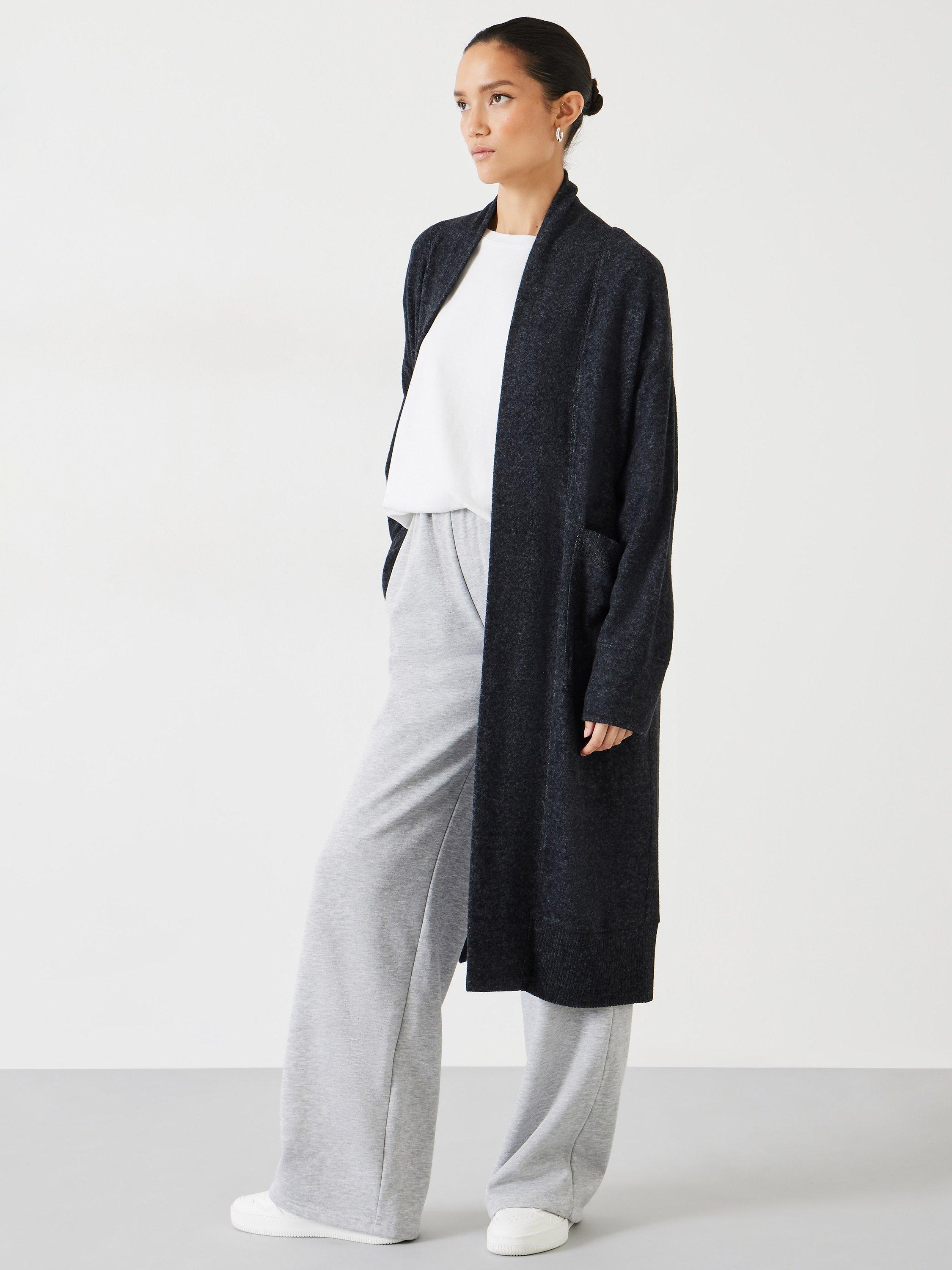 HUSH Elle Supersoft Long Cardigan Charcoal Marl