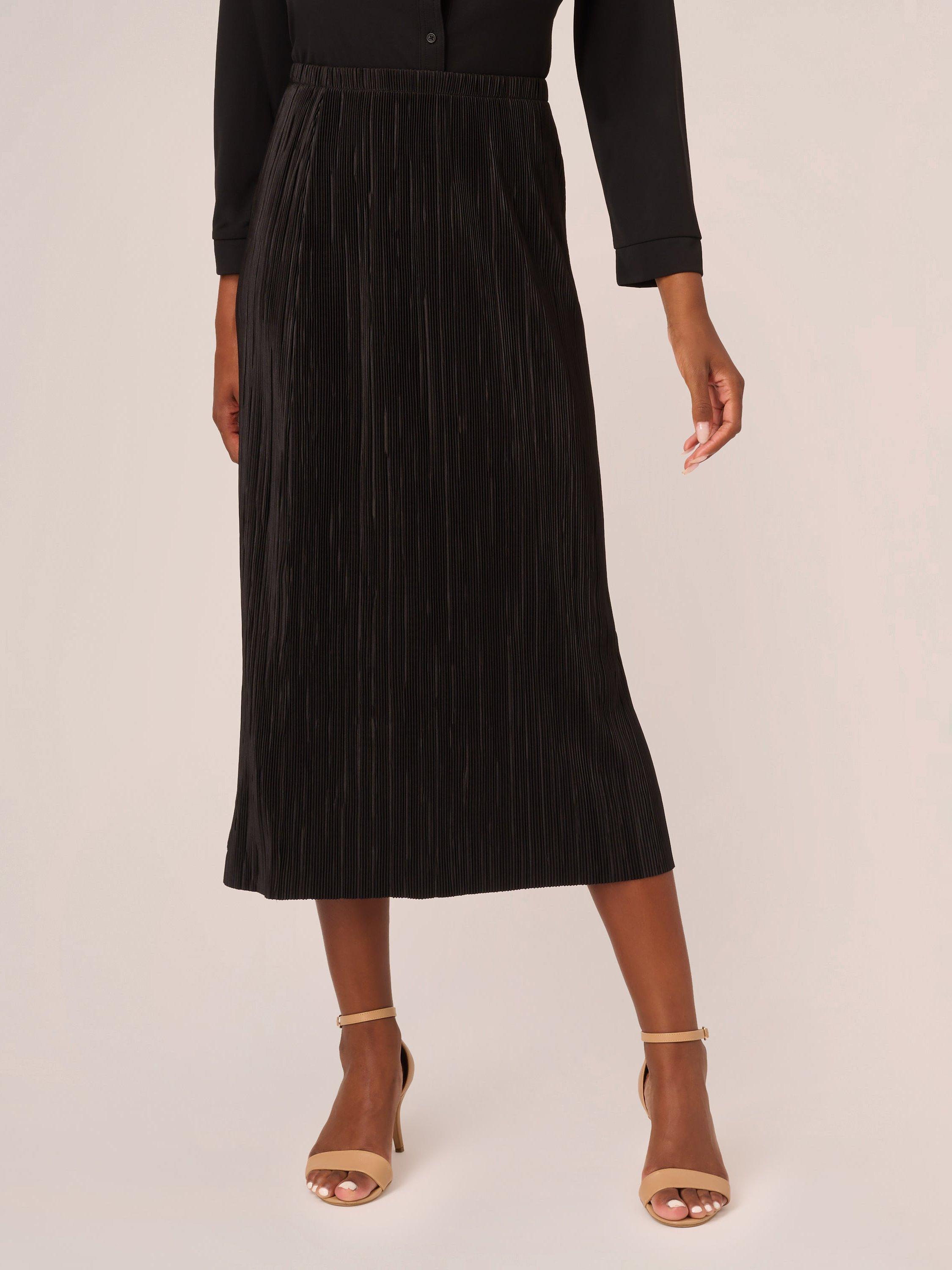 Adrianna Papell Solid Plisse Pull On Tube Skirt