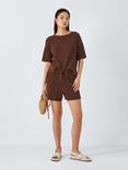 John Lewis ANYDAY Knitted Shorts, Brown